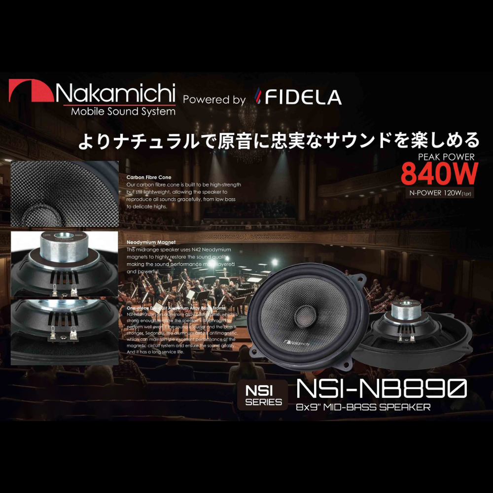 中道 Nakamichi​​​​​​​ NSI-NB890二音路中低音喇叭